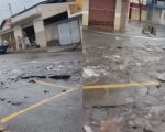 Vídeo: Vazamento de água 'quebra' asfalto em rua de Divinópolis
