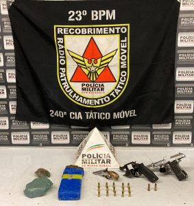 Adolescente &eacute; apreendido com armas e drogas no bairro Del Rey em Divin&oacute;polis