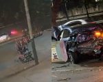 Câmera flagra carro batendo em árvore na av. dos Andradas, em BH