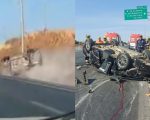 Cenas fortes: Carro capota, bate em poste e motorista morre na Grande BH