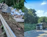 Vídeo: Motorista morre após carreta tombar na BR-494, próximo ao trevo de Itapecerica