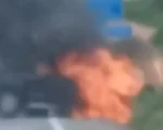 Vídeo: Caminhonete pega fogo e fecha MG-050 em Divinópolis