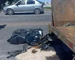 Motociclista fica gravemente ferido em colisão com caminhão na MG-050 em Itaúna