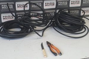 Perderam o fio da meada: trio &eacute; preso enquanto furtava fia&ccedil;&atilde;o em Divin&oacute;polis