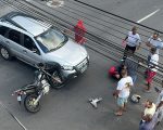 Acidente entre moto e carro deixa ferido no bairro Niterói em Divinópolis