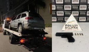 Homem &eacute; preso com arma e carro furtado em Divin&oacute;polis