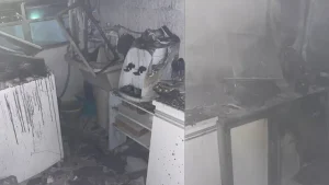 Oliveira: Bombeiros combatem inc&ecirc;ndio em apartamento
