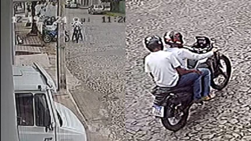 C&acirc;mera flagra bandidos tentando furtar moto em Divin&oacute;polis
