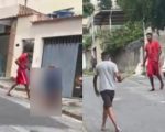 Cenas fortes: Moradores gravaram homem matando mulher no meio da rua em BH