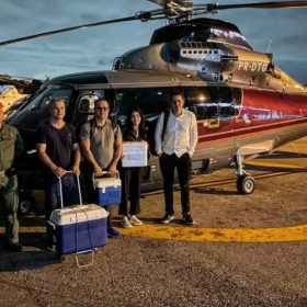 Transplante garantido: helicóptero do Governo de MG leva órgãos de Divinópolis para BH