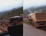 Vídeo: Motorista morre após batida entre dois caminhões na BR-040, na Grande BH
