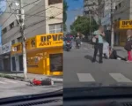 Vídeo: Mulher é atropelada por moto no Centro de Divinópolis