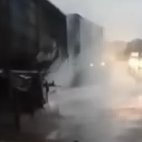 São Gonçalo do Pará: Carreta pega fogo na BR-262