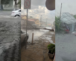 Tempestade com granizo deixa bairros sem energia, causa estragos e alagamento, em Divinópolis