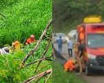 Carro cai em barranco e casal fica ferido na BR-381, na Grande BH