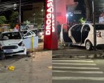 Carro bate em árvore e deixa dois feridos na avenida Paraná, em Divinópolis