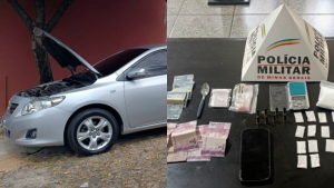 Jovem com carro furtado em Divin&oacute;polis &eacute; preso com drogas em Pitangui