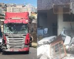 Carreta bate em van, atinge muro de casa e deixa crianças feridas em BH