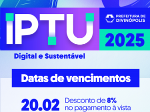 Desconto de 8% no IPTU vai até quinta (20), confira o cronograma para Divinópolis