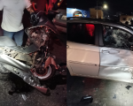 Antes de moto da PM ser atingida, mulher em estado grave era socorrida após acidente na MG-431, em Itaúna