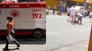 Homem fica em estado grave ao ser atropelado por moto no Centro de Divin&oacute;polis