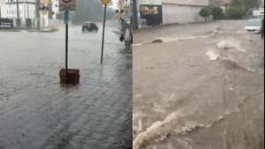Veja trechos que ficaram alagados com o temporal desta segunda (24) em Divin&oacute;polis