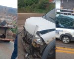 Vídeo: Engavetamento com três veículos interdita a MG-050, em Itaúna