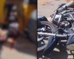 Motociclista fica gravemente ferido após bater em retroescavadeira em Cláudio
