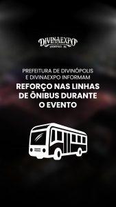 Prefeitura de Divin&oacute;polis e Divinaexpo informam refor&ccedil;o nas linhas de &ocirc;nibus durante o evento