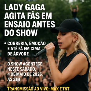 Lady Gaga Agita F&atilde;s em Ensaio Antes do Show: Correria, Emo&ccedil;&atilde;o e At&eacute; F&atilde; em Cima de &Aacute;rvore
