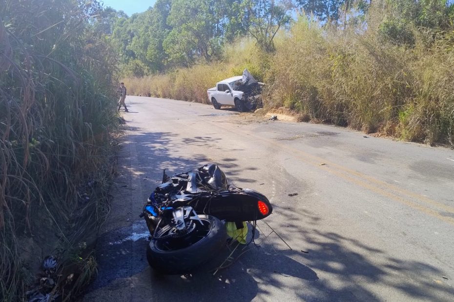 Motociclista morre em acidente com caminhonete entre Bambuí e Córrego Danta