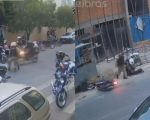 Motociclista tenta atropelar policiais em blitz, bate em barraca e é preso em Nova Serrana