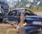 Acidente grave deixa um morto e quatro feridos na MG-420, em Pompéu