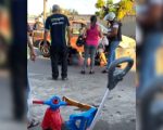 Mulher e criança são atropeladas em Lagoa da Prata