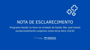 Divin&oacute;polis: Falta de &aacute;gua suspende atendimentos na Unidade de Sa&uacute;de do bairro S&atilde;o Jos&eacute; nesta ter&ccedil;a (24)