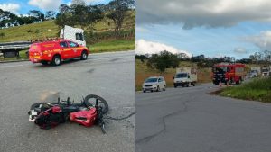 Mulher morre em acidente entre moto e caminh&atilde;o na BR-494, em Oliveira