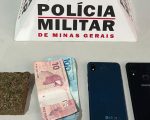 Cláudio: PM recupera celulares furtados e apreende droga