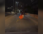 VÍDEO: Prefeitura de Divinópolis investiga motociclista que arrastou barreira de sinalização pelas ruas