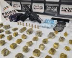 Carmo do Cajuru- PM apreende grande quantidade de drogas e arma de fogo
