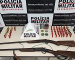 Polícia Militar apreende armas e munições e prende três homens em Pedra do Indaiá