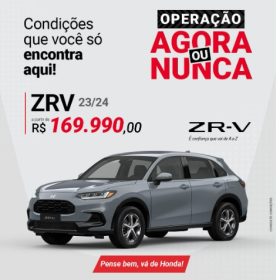 Operação Agora ou Nunca Zema Automóveis: Novo Honda ZR-V 23/24 com condições imperdíveis!