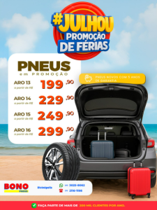 Bono Pneus Divin&oacute;polis lan&ccedil;a promo&ccedil;&atilde;o de f&eacute;rias com check-up completo e descontos especiais