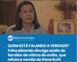Em &aacute;udio, Divinopolitana vi&uacute;va de produtor de Mar&iacute;lia Mendon&ccedil;a faz apelo &agrave; Dona Ruth