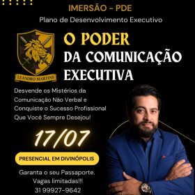 Acontece nesta semana em Divin&oacute;polis a imers&atilde;o &ldquo;O Poder da Comunica&ccedil;&atilde;o Executiva&rdquo;
