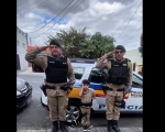 Polícia Militar realiza sonho de menino de 5 anos