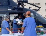 Recém-nascido com desidratação é levado de helicóptero da PRF para o João XXIII, em BH