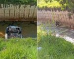 VÍDEO: idosa perde o controle do carro e cai em córrego na Pampulha