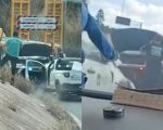Vídeo: Viatura da Polícia Civil na contramão bate em caminhonete na BR-381, na Grande BH