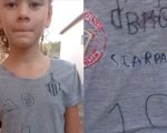 Criança de Divinópolis faz camisa improvisada do Atlético e viraliza nas redes sociais