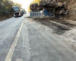 Motorista morre após caminhão capotar na BR-262, em Araújos